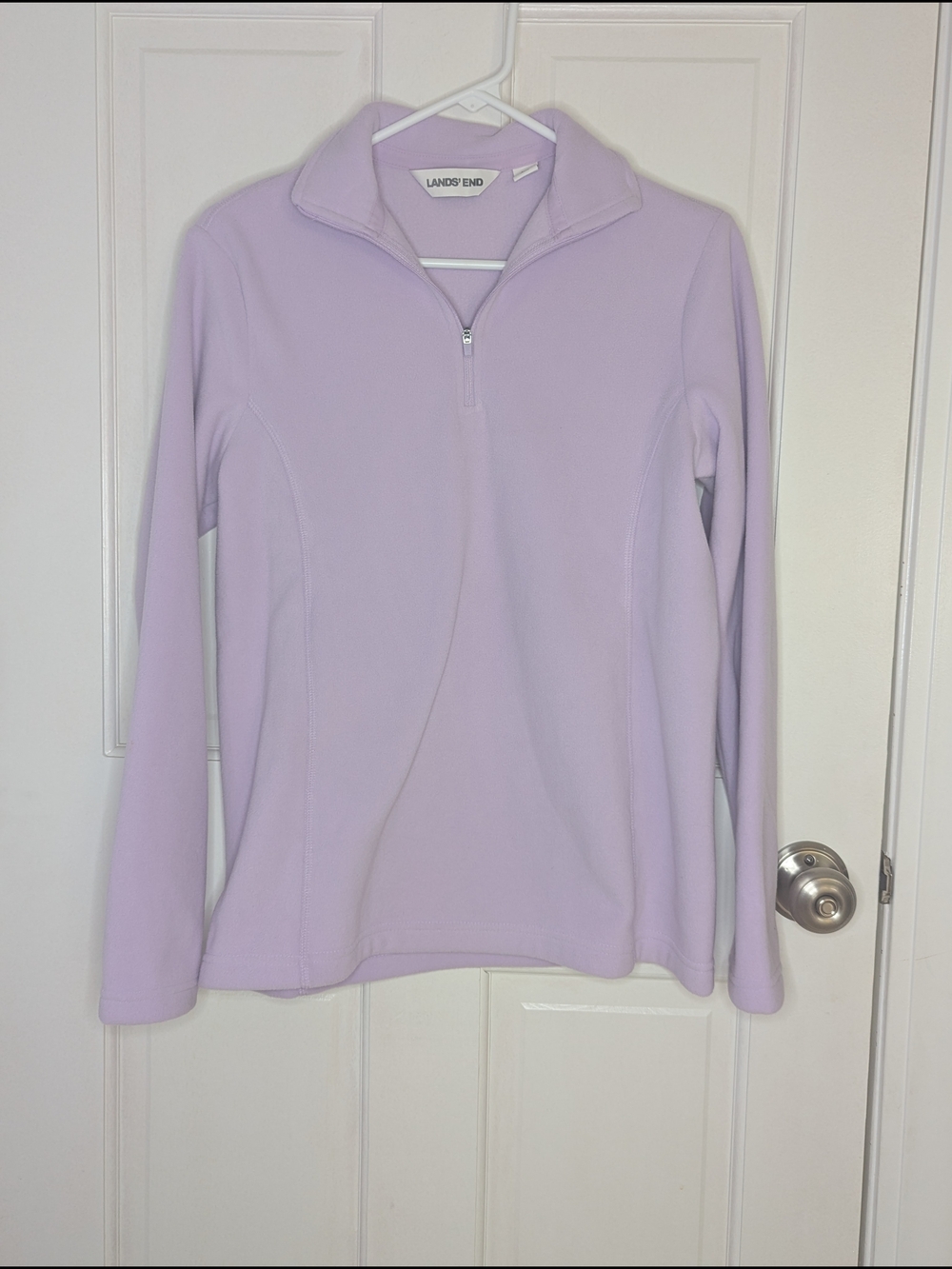 Lands' End Light Lavender Quarter-Zip Fleece Pullover - Women XS
